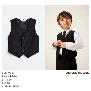 Boys 5T black vest and dress pants nwot